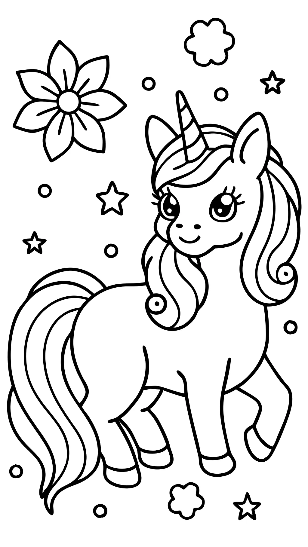 Página para colorear de unicornio